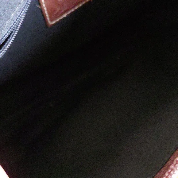 Nwt Vintage Medallion Navy and Brown Leather Crossbody Purse - Picture 8 of 12